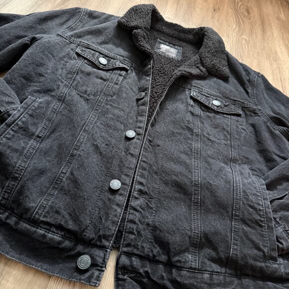 Sunrise Kingdom Sherpa-Lined Trucker Denim Jacket Mens Large - Picture 2 of 12